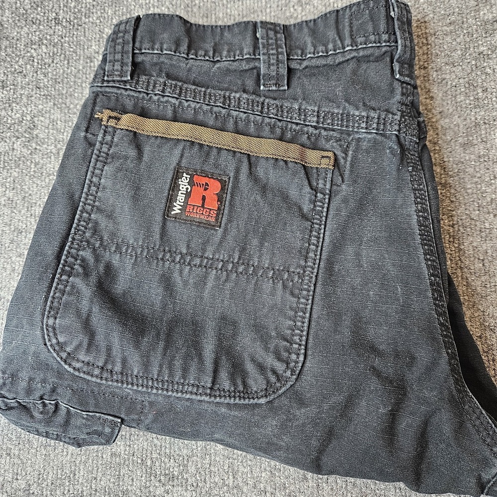 Wrangler Riggs Workwear Cargo Pants Men's Size 34x30 Black Utility Heavy-duty